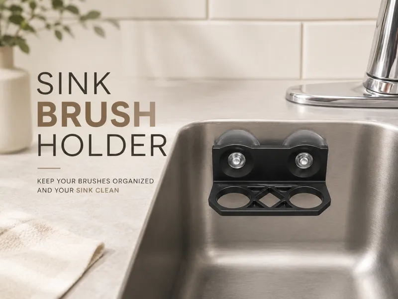 suction cup sink brush holder