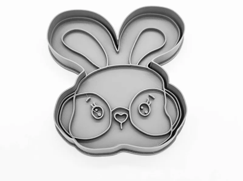 Cake cookie cutter - Rabbit with glasses