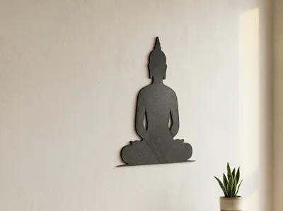 Minimalist Buddha Silhouette | Zen Wall Art