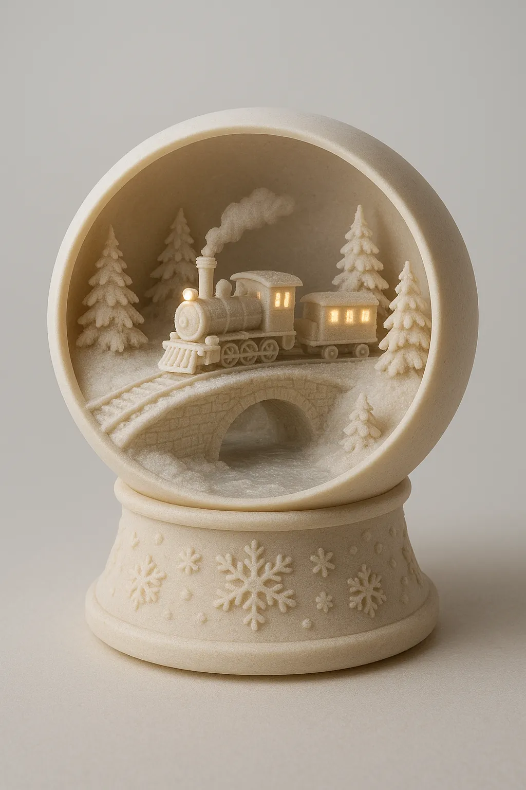 Winter Train snow globe view 3