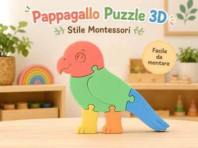 Montessori 3D Parrot Puzzle | Edu | Parrot Toy