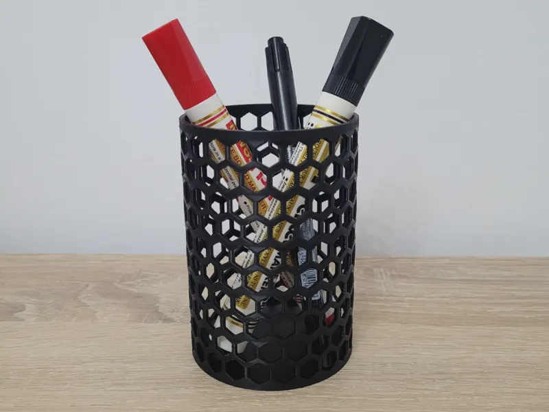 Pencil cup honeycomb / plaster miodu