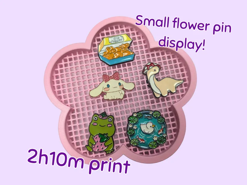 Flower shaped pin badge display