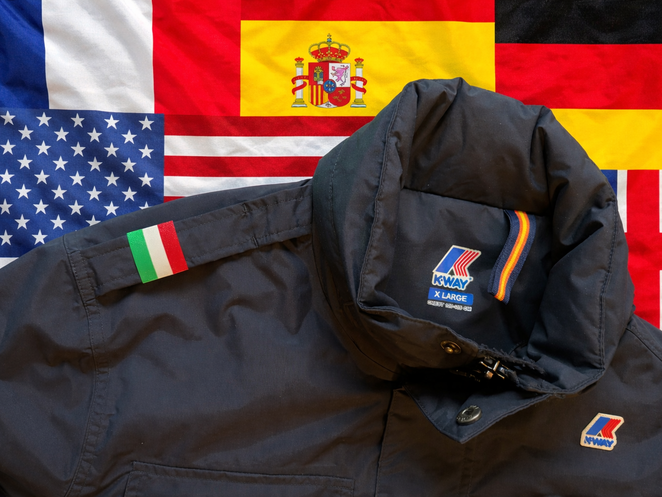 National Flag Patch for K-WAY Jackets ONLY 25 MINS