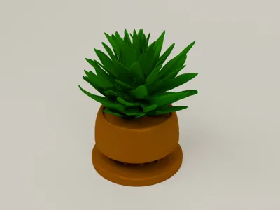 Cartoon Style Potted Plant Decoration
