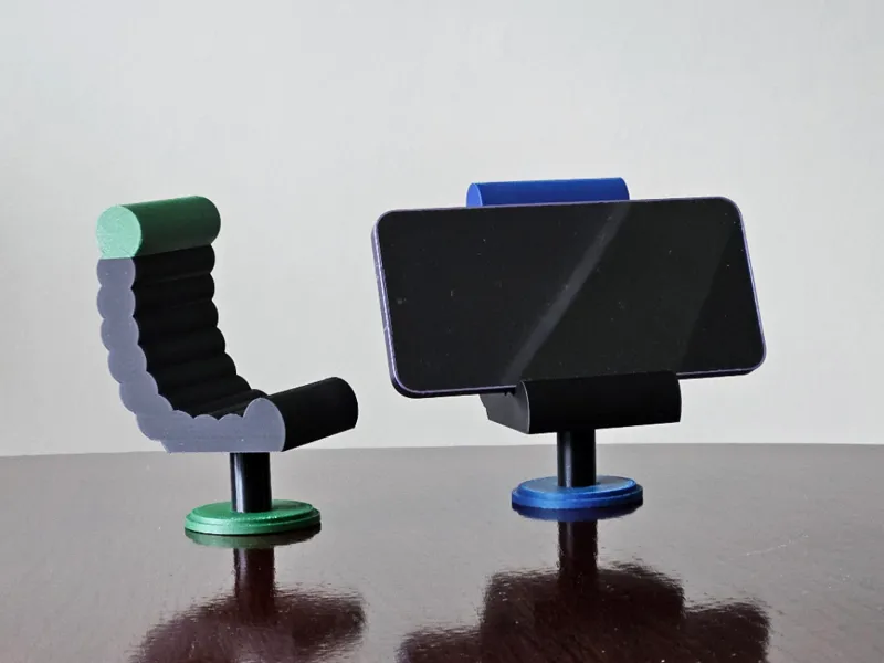 Gaming chair seat phone holder