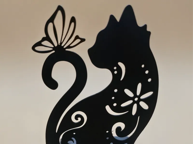 Bookend Cat with Butterfly