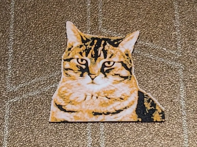 Cat angry face filament painting