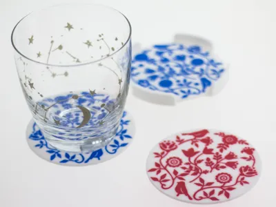 Coaster - birds and flowers pattern