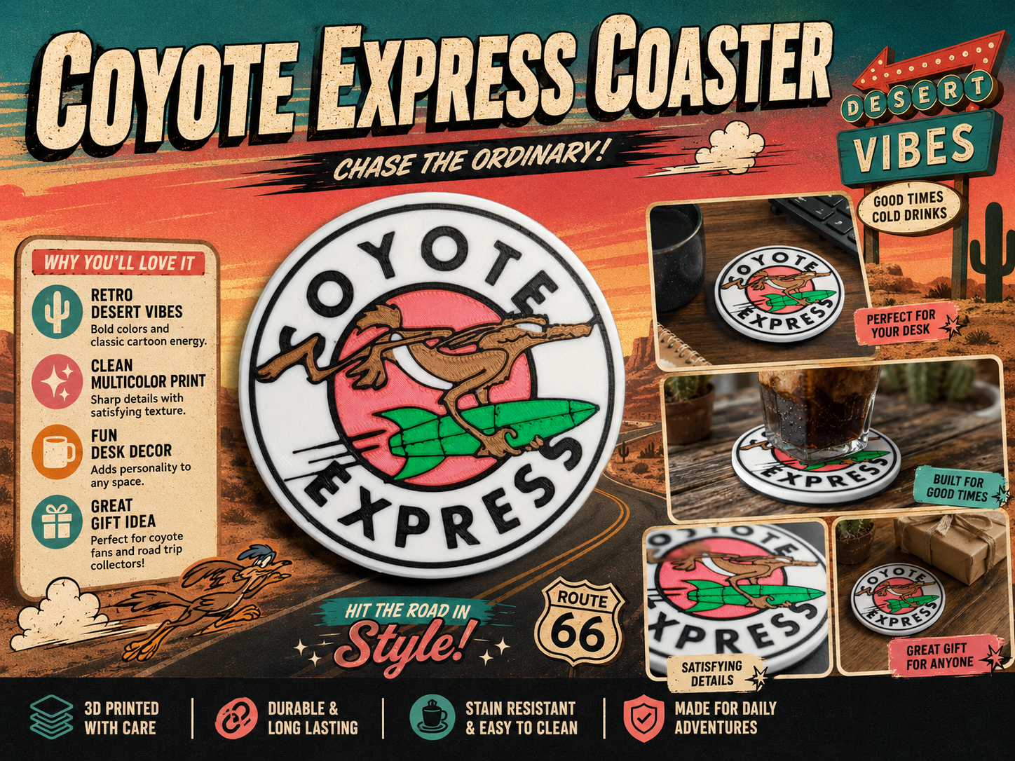 Coyote Express Drink Coaster