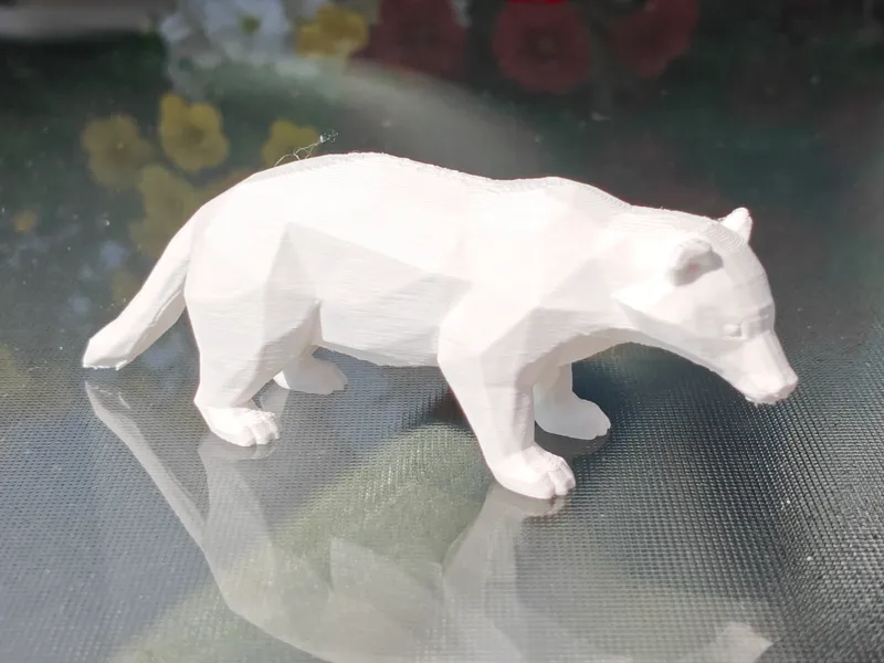 Geometric Low Poly Badger Figurine