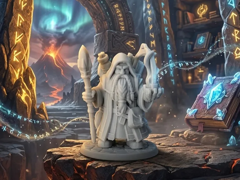 D&D MINIATURE - The Dwarf Wizard