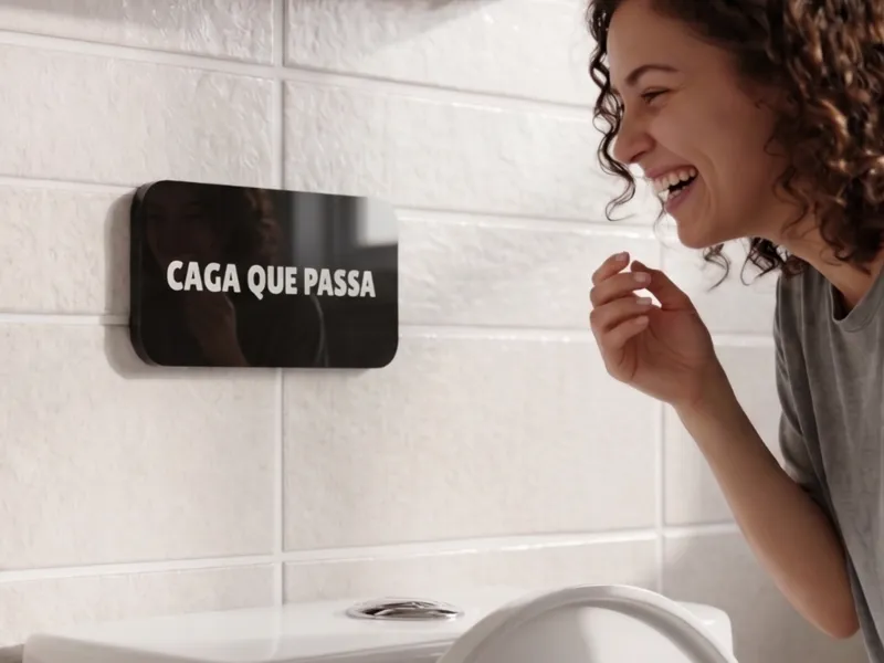 Caga que passa | Plaquinha para Banheiro