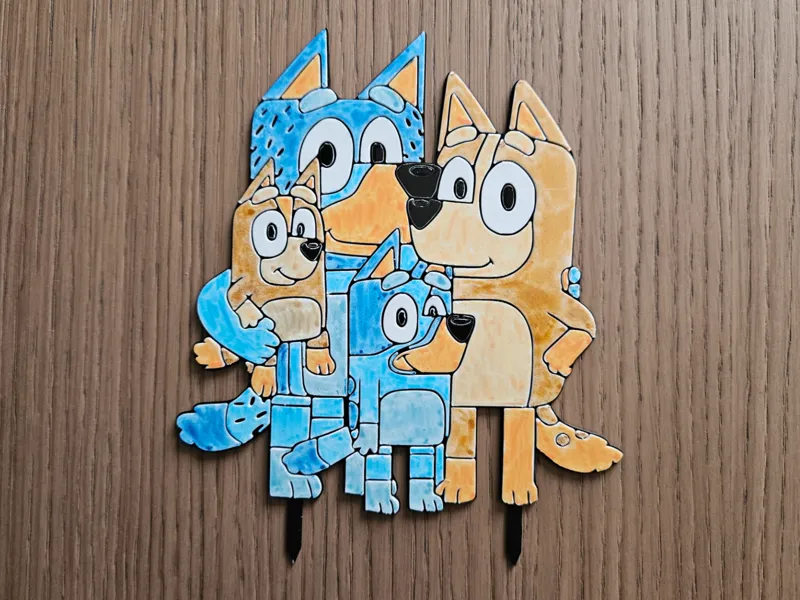 Bluey Bingo e Famiglia Topper per Torte