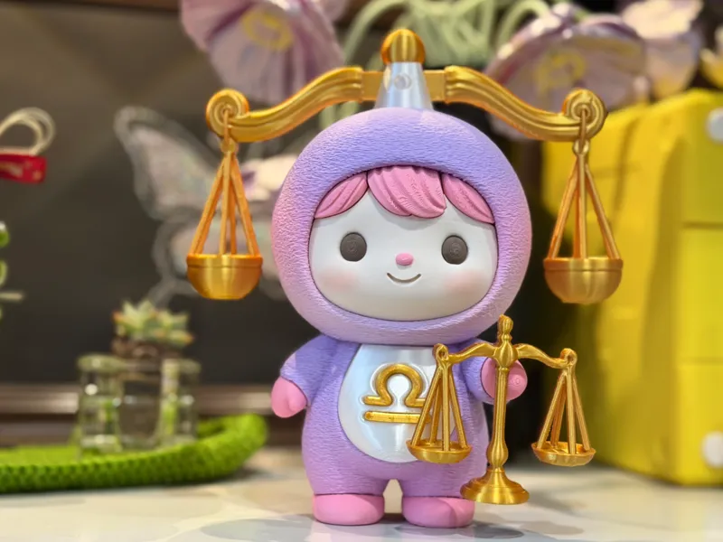 天秤座 天平 天秤座标志 十二星座 盲盒 娃娃 公仔 模型 手办 天秤座星座 拆件分色 免AMS