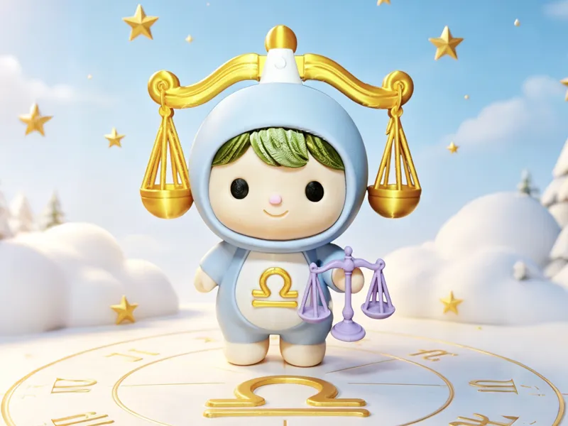 天秤座 天平 天秤座标志 十二星座 盲盒 娃娃 公仔 模型 手办 天秤座星座 拆件分色 免AMS