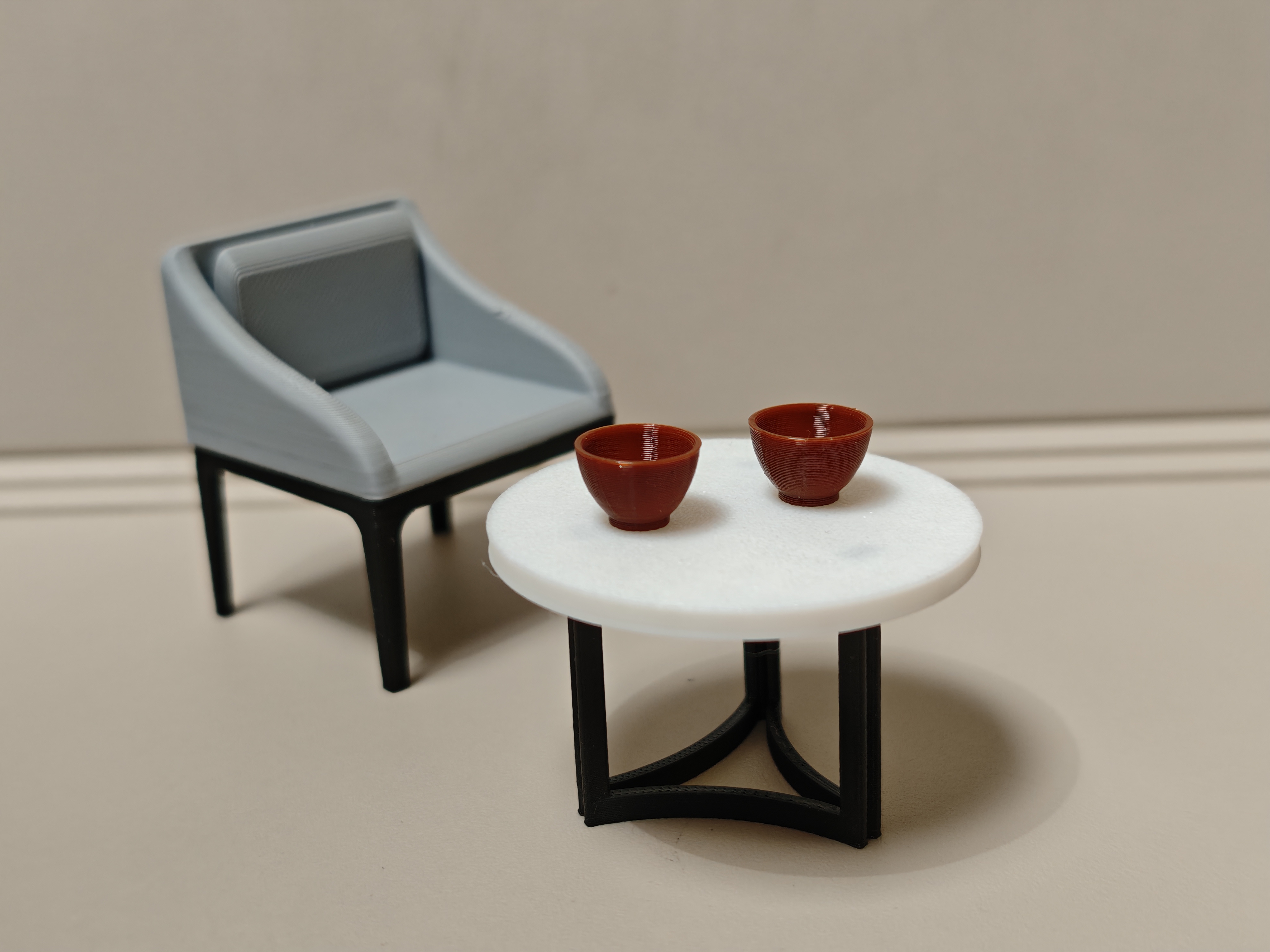 Miniatura 3 do modelo 3D 微缩家具沙发茶几三件套