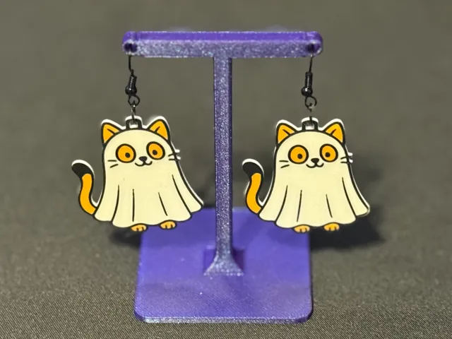 Cat Ghost Earrings