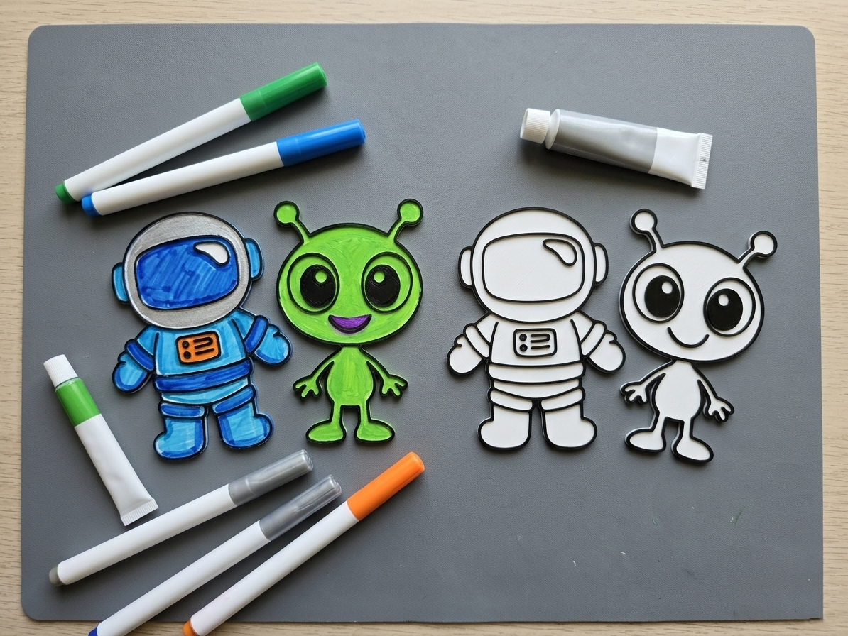 Alien Astronaut Space Coloring