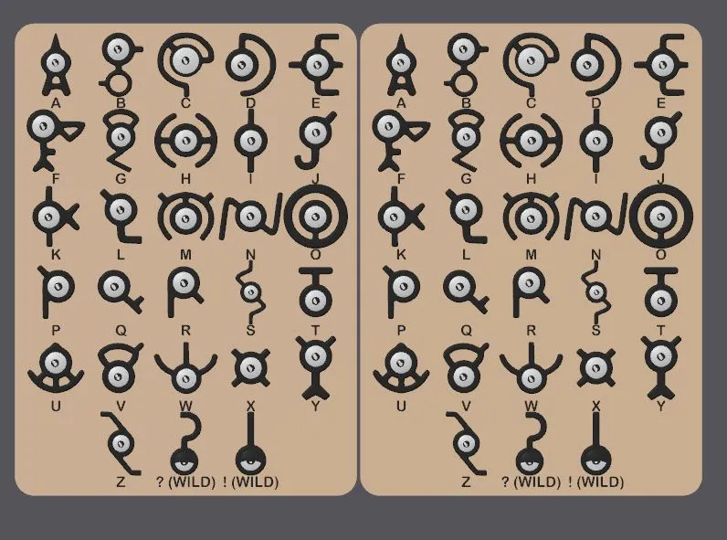 Unwon Pokémon Unown Board Game - Unown Scramble - Free 3D Print Model ...