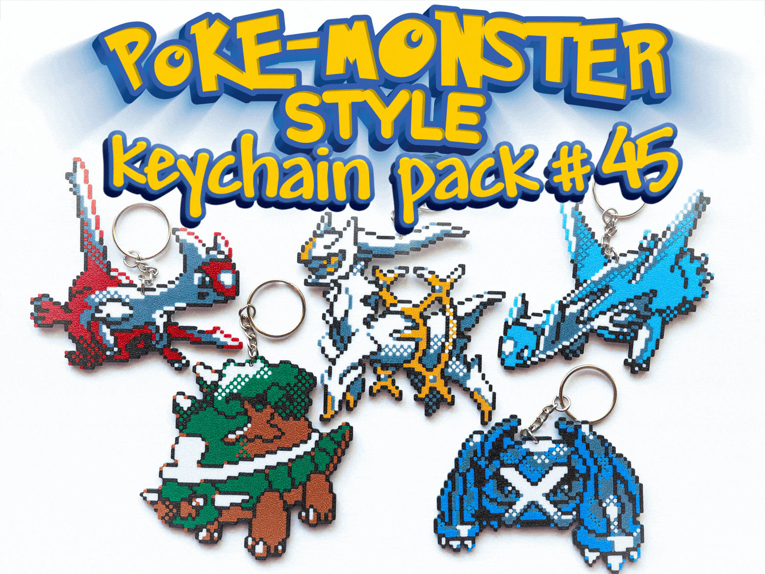 Poke-Monster Keychain Pack 45 Arceus Latias Latios