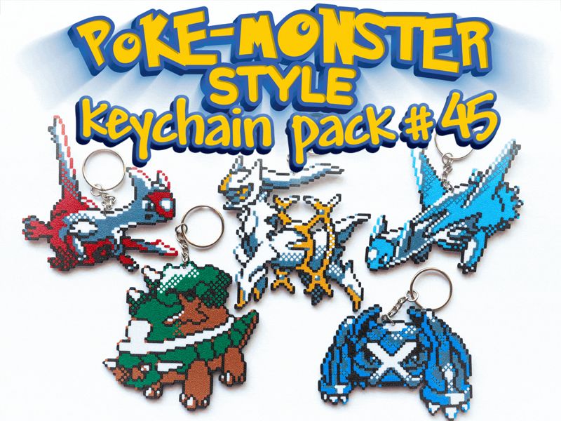 Poke-Monster Keychain Pack 45 Arceus Latias Latios