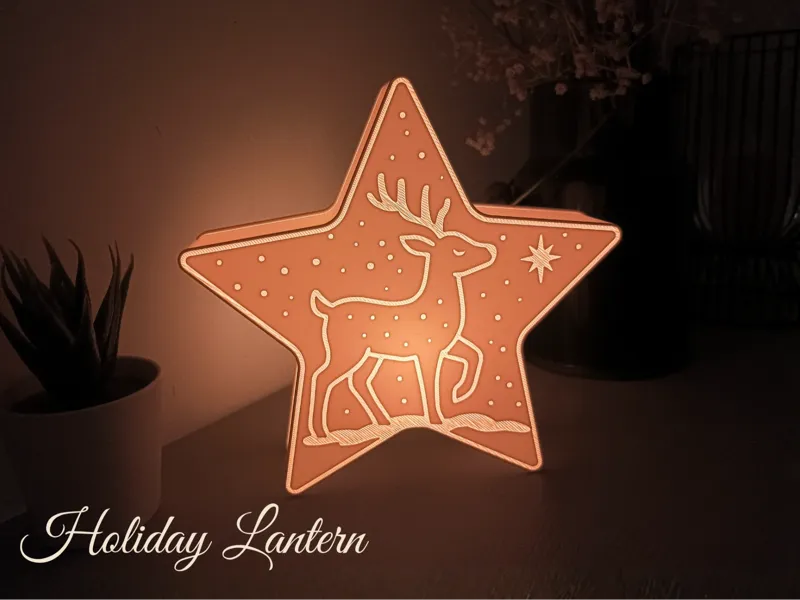 Holiday Lantern – Winter Reindeer
