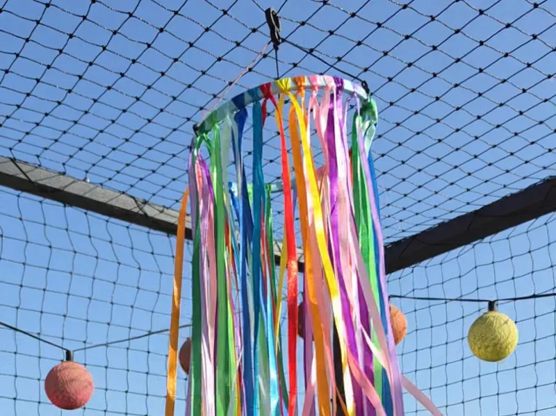 Windspiel Regenbogenfarben (Ring und Haken)