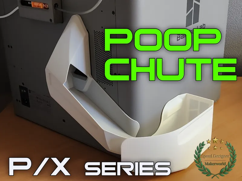P1S/P2S/X1C/X2D  Magnetic Poop Chute - Clog-Free