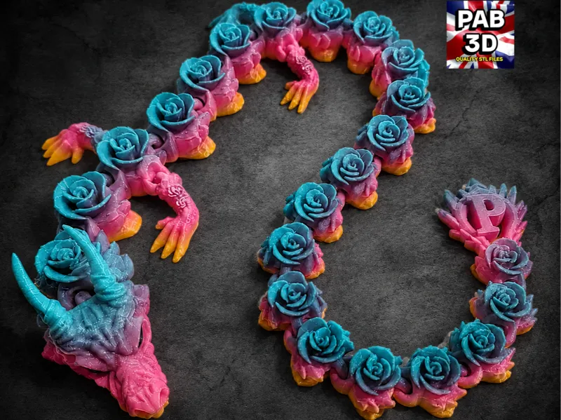 Articulated Dragon rose Personalized  