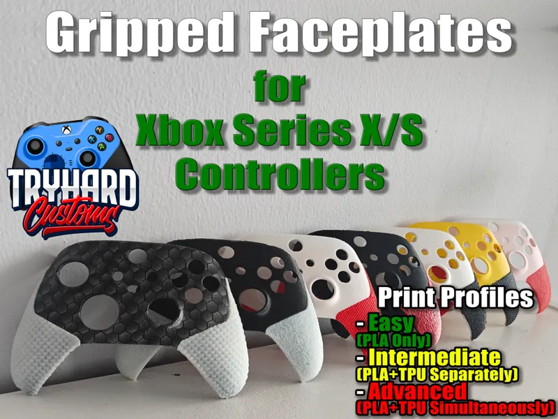 Gripped Faceplates for Xbox Series X/S Controllers