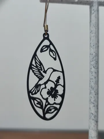 Pendientes: Aretes Colibrí Nocturno — vista de referencia 2