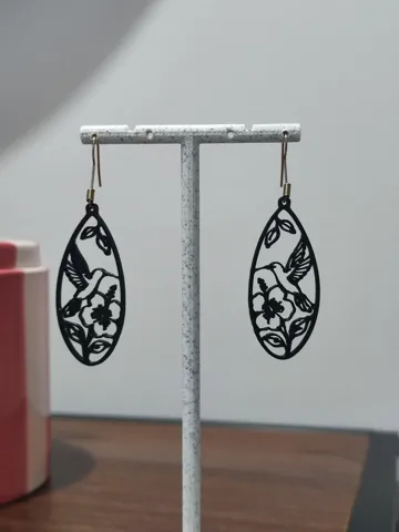 Pendientes: Aretes Colibrí Nocturno — vista de referencia 3