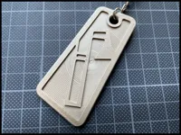 Trombone Keychain - CIRCLES background + TEXT
