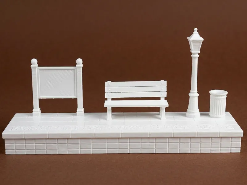 Miniature Train Station Platform Set
