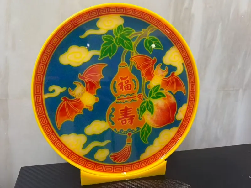 掐丝珐琅|福禄寿圆盘