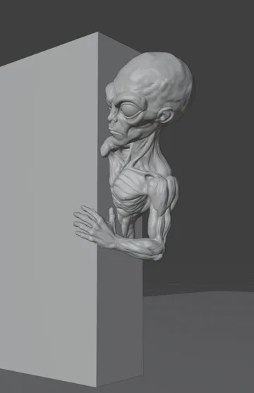 Figura decorativa: LIFE-SIZE ALIEN BRO DOORWAY PEEKABOO EDITION 600mm — vista de referencia 4