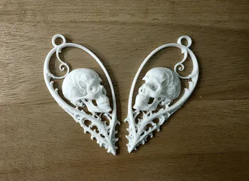Dije o accesorio de collar: Gothic Skull Pendant or Earring Set — vista de referencia 4
