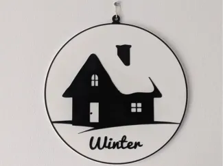 A round winter wall decoration