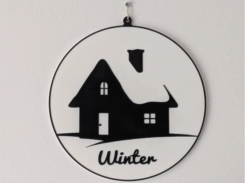 A round winter wall decoration