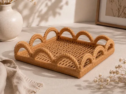 Bandeja organizadora: Woven-Style Decorative Tray — referencia de MakerWorld