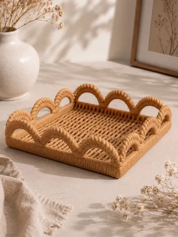 Bandeja organizadora: Woven-Style Decorative Tray — vista de referencia 2