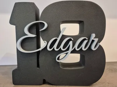 Birthday Number 18 with Name Edgar