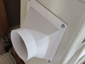 5 Inch Dust hose to Rectangle Mount
