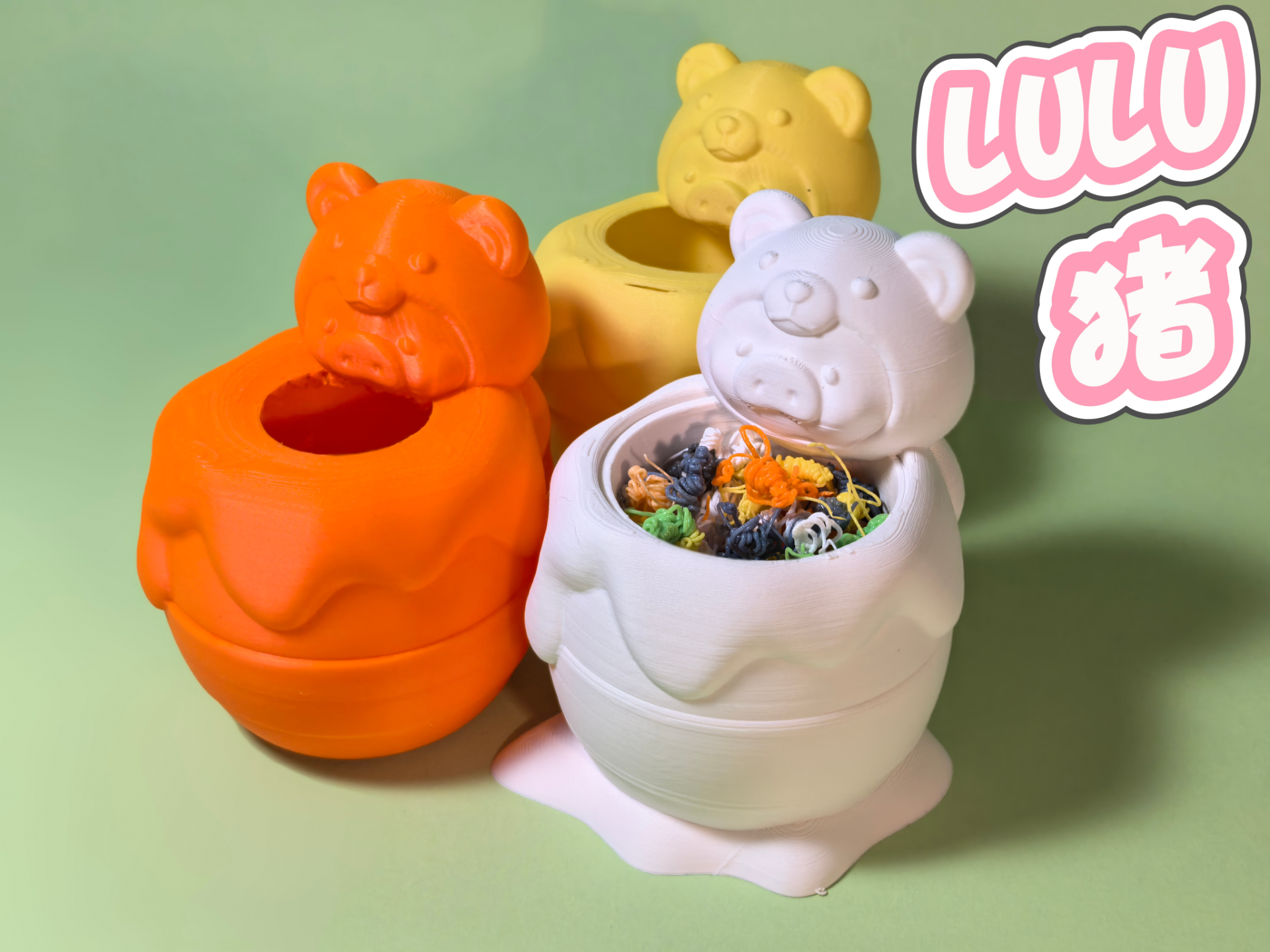 3Dプリント ルル豚-ゴミ箱-ペン立て-収納 - 無料3Dモデル -MakerWorld
