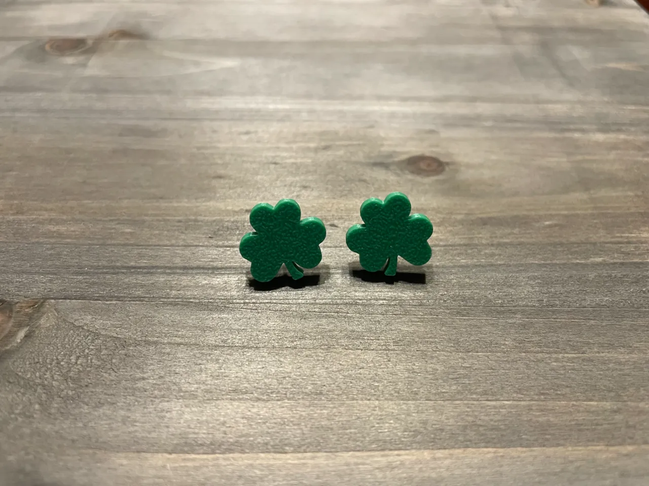 Shamrock Stud Earrings view 2