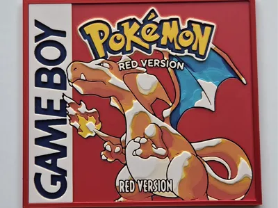 Pokémon Red Version Charizard GameBoy 3D Wall Art