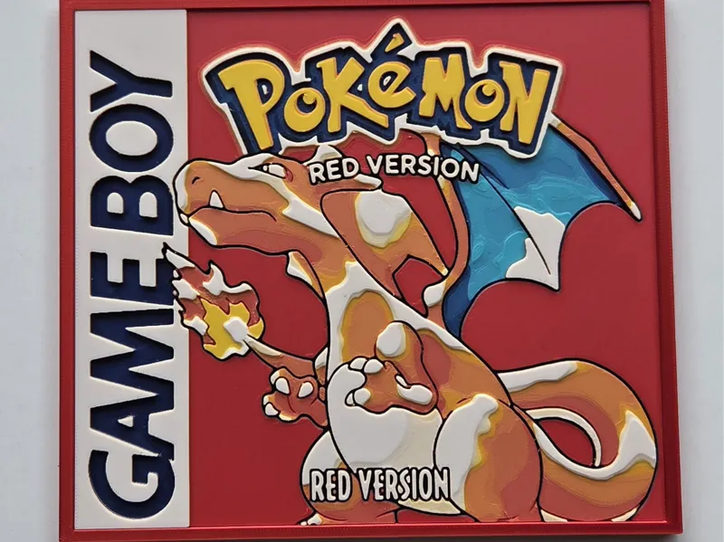 Pokémon Red Version  Charizard GameBoy 3D Wall Art