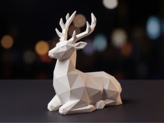 Low poly Deer (Minimal Supports) - Xmas model
