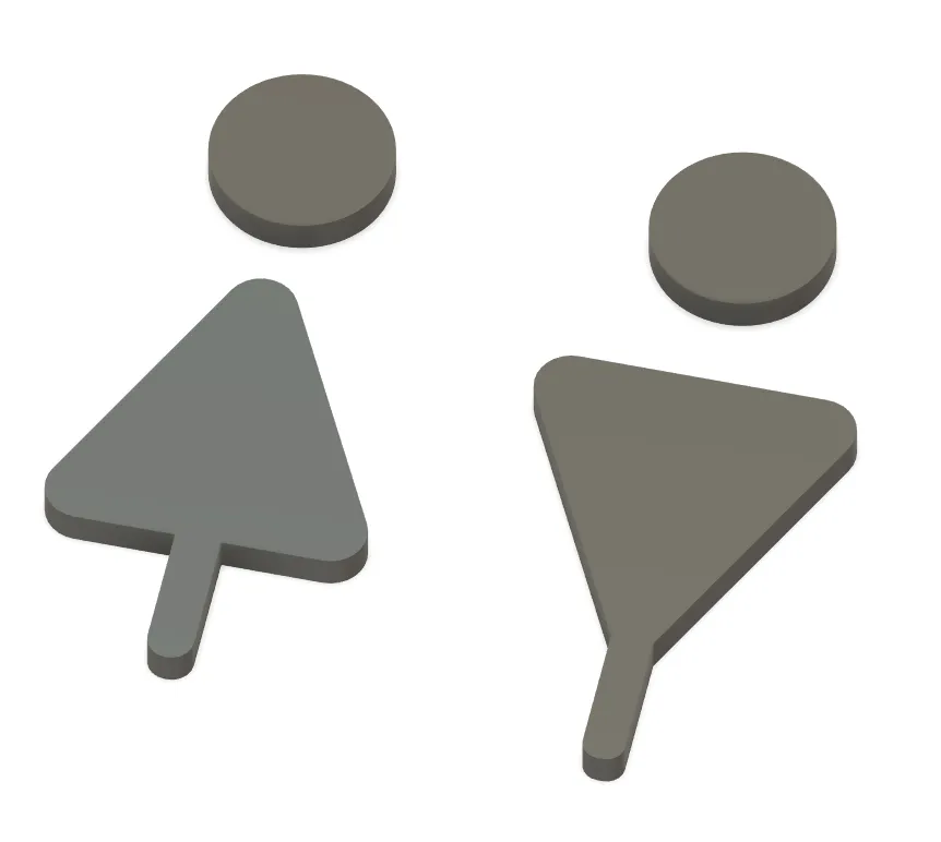 Toilet door sign male/female view 3